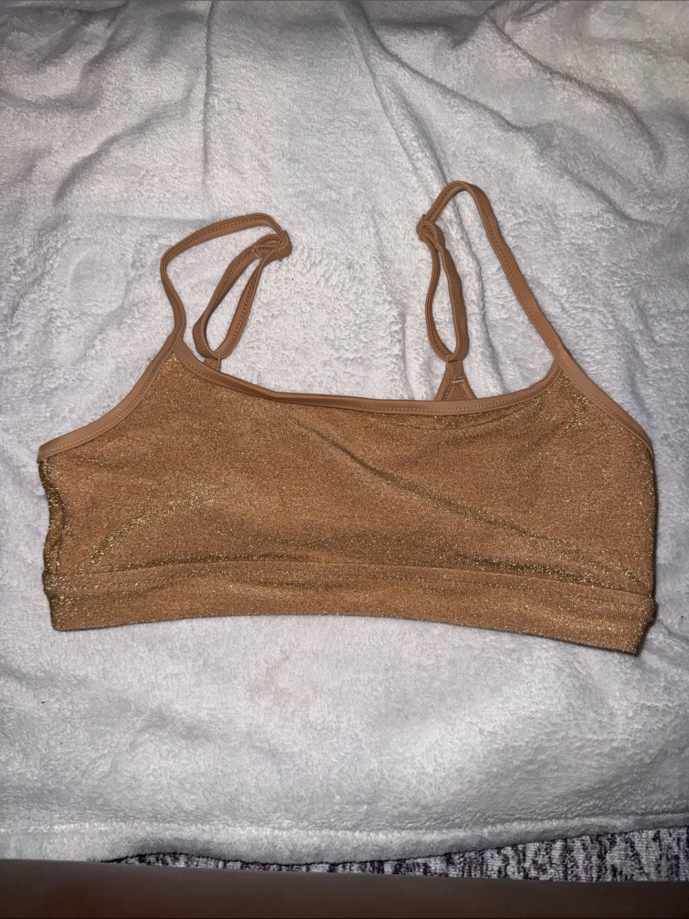 aerie Metallic Nude/Tan Sparkle Swim Bralette